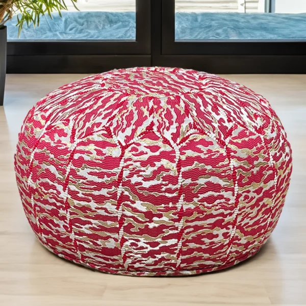 Moroccan Maroon Majesty Pouf