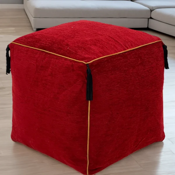 Moroccan Red Classic Pouf